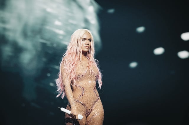 Karol G performs onstage at Accor Arena on June 22, 2024 in Paris, France. 
