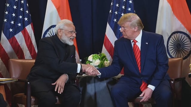 US president, Donald Trump and PM Modi (Photo by SAUL LOEB / AFP)