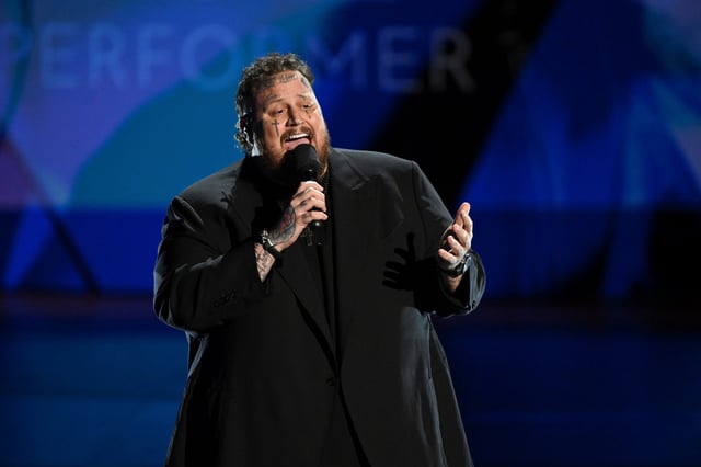 Jelly Roll sings "I am Not Okay" for the In Memoriam at the 76th Emmy Awards at the Peacock Theater in Los Angeles, on Sept. 15, 2024.