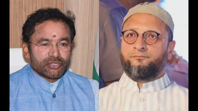 Union Minister Reddy leads protest in Hyderabad; Owaisi demands action against terrorists (Photo:IANS)