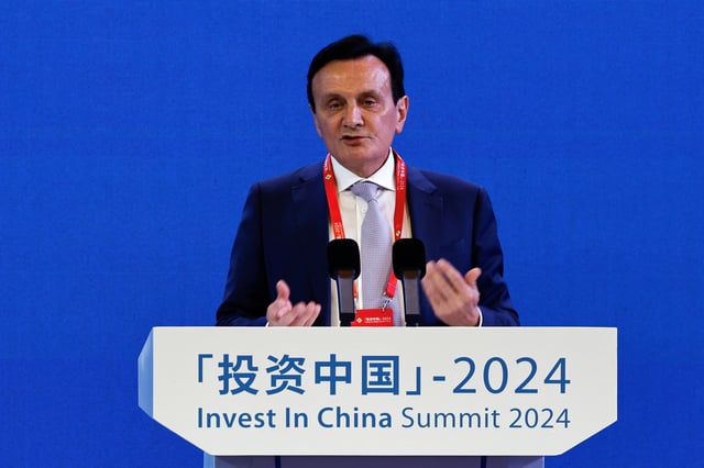 AstraZeneca CEO Pascal Soriot speaks at the Invest in China Summit 2024, in Beijing, China March 26, 2024. REUTERS/Tingshu Wang