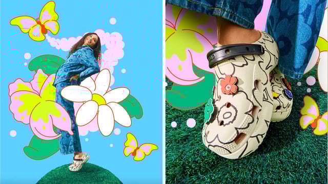 Shop platform clogs, totes and limited-edition Jibbitz charms through the colorful new Crocs x Marimekko collaboration.