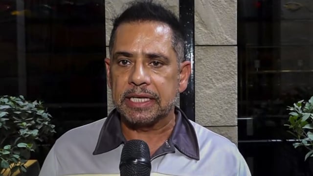 Businessman Robert Vadra speaks with the media regarding the Pahalgam terror attack, in New Delhi, Wednesday, April 23, 2025. 