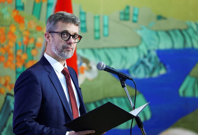 Denmark's King Frederik X looks on as he attends a conference on sustainable food production in Tokyo, Japan, April 23, 2025. REUTERS/Kim Kyung-Hoon