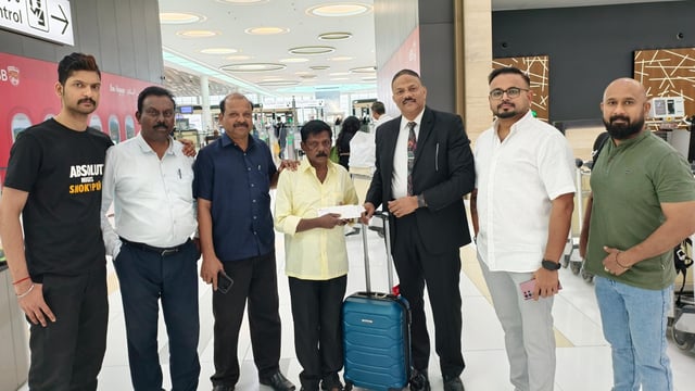 Gopalan Chandran, 74, (centre) will finally reunite with his 95-year-old mother.
