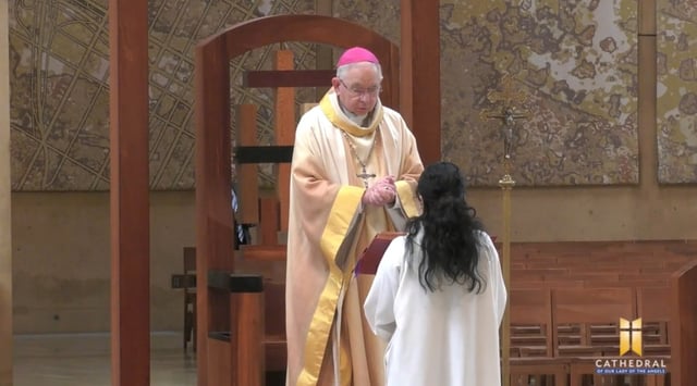Archbishop José H. Gomez presided over the Mass held Monday, Feb. 24, 2025, at the Cathedral of Our Lady of the Angels in Los Angeles. (Courtesy of Archdiocese of Los Angeles)