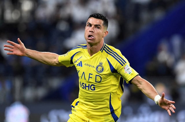 Soccer Football - Saudi Pro League - Al Hilal v Al Nassr - Kingdom Arena, Riyadh, Saudi Arabia - April 4, 2025 Al Nassr's Cristiano Ronaldo celebrates scoring their second goal REUTERS/Stringer/File Photo