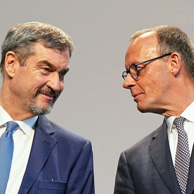 CSU-Chef Markus Söder und der designierte Bundeskanzler Friedrich Merz