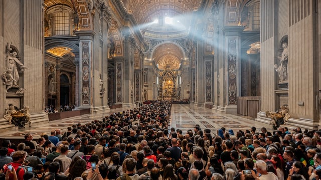 Hier, à Rome, une foule de fidèles s’est massée dans la basilique Saint-Pierre pour dire adieu au pape François.