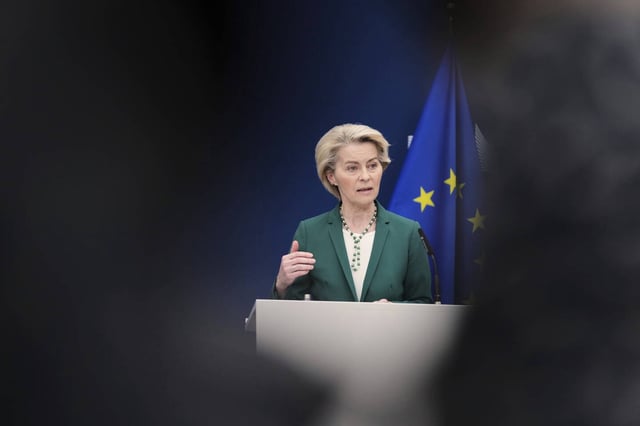 La présidente de la Commission européenne, Ursula von der Leyen, à Bruxelles le 7 avril.