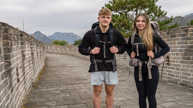 Fin and Sioned, 18 and 19 respectively, on Race Across the World