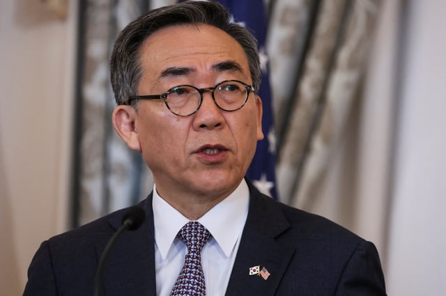 South Korean Foreign Minister Cho Tae-yul attends a joint press conference during a 2+2 meeting, at the State Department in Washington, U.S., October 31, 2024. REUTERS/Leah Millis