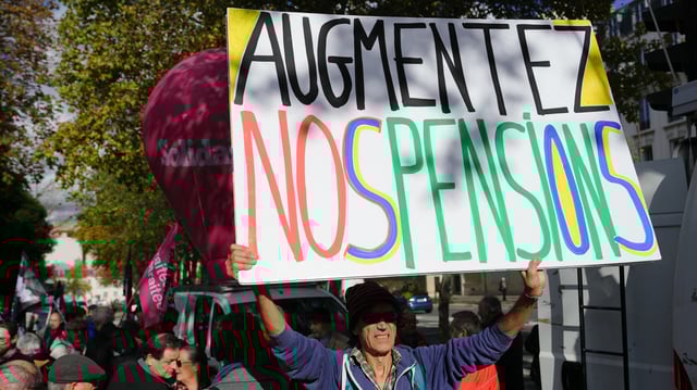 Manifestant contre la réforme des retraites en 2023.