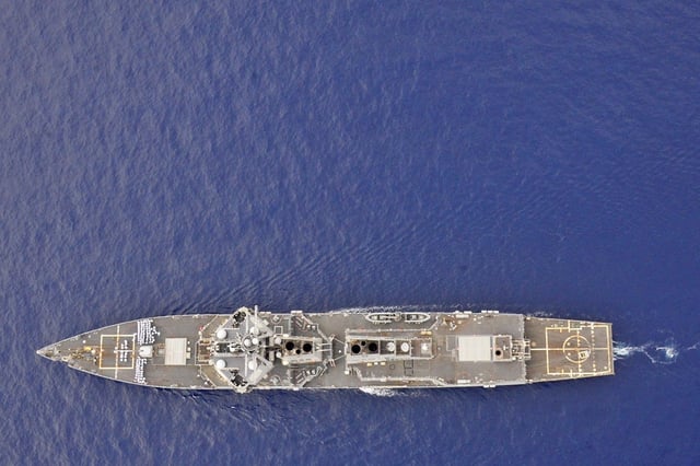 The Arleigh Burke-class guided-missile destroyer USS William P. Lawrence (DDG 110) transits through the South China Sea on June 4, 2019.