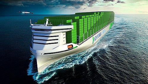 This image provided by HD Korea Shipbuilding & Offshore Engineering Co. shows its nuclear-powered container ship. (PHOTO NOT FOR SALE) (Yonhap)