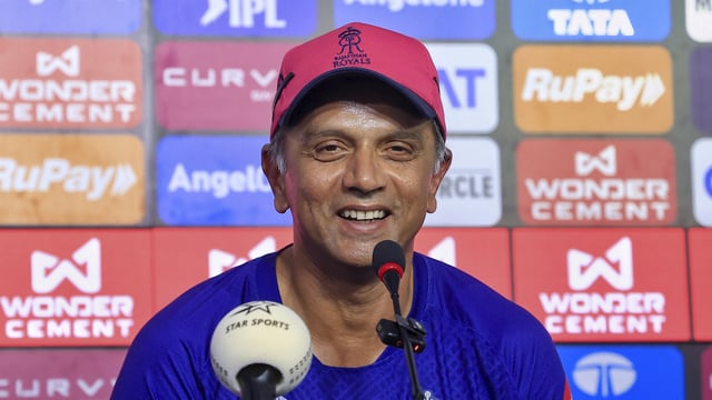 Jaipur: Rajasthan Royals Coach Rahul Dravid at a press conference 