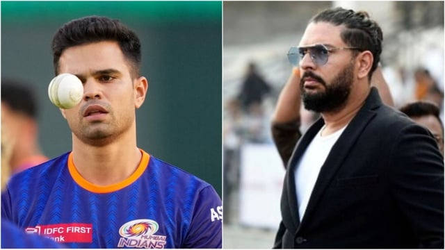 Arjun Tendulkar (L) and Yuvraj Singh. Are we looking at a new alliance?