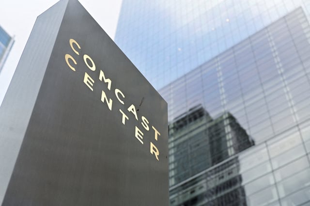 A view shows signage at the corporate headquarters of Comcast in Philadelphia, Pennsylvania, U.S. November 20, 2024. REUTERS/Bastiaan Slabbers/File Photo