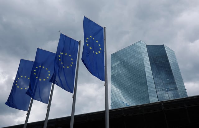 Dark clouds are seen over the building of the European Central Bank (ECB) before the ECB's monetary policy meeting in Frankfurt, Germany, June 6, 2024. REUTERS/Wolfgang Rattay