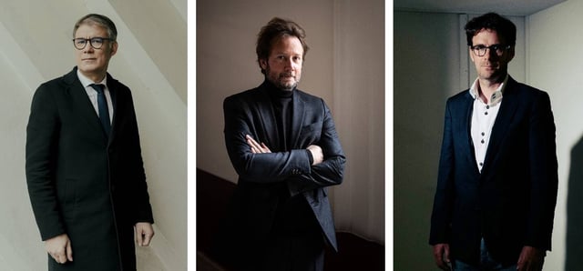 L'actuel premier secrétaire du PS Olivier Faure, le député landais Boris Vallaud et le maire de Rouen Nicolas Mayer-Rossignol. 
