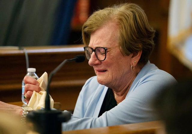 John O'Keefe's mother Peggy recounts hearing about her sons death. The trial of Karen Read in Norfolk Superior Court at Dedham on Wednesday, April 23, 2025