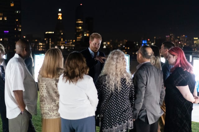 Prince Harry at a new memorial in New York City.