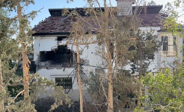 A United Nations building in Gaza on Wednesday, March 19,  after being struck by what one official called and "explosive ordnance."