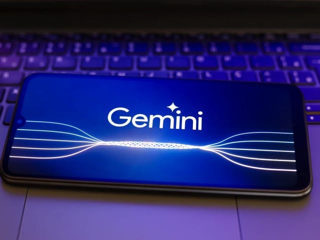 The logo of Google's Gemini AI chatbot is displayed on a smartphone.
