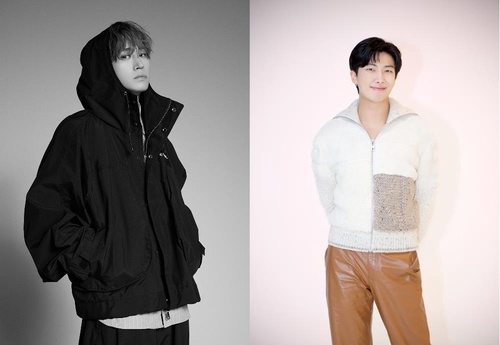 Tablo (L), leader of South Korean hip-hop group Epik High, and BTS' RM are seen in this composite photo from Ours Co. and BigHit Music. (PHOTO NOT FOR SALE) (Yonhap)