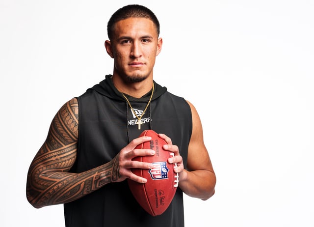 Wide receiver Tetairoa McMillan of Arizona during the NFL Scouting Combine at the Indiana Convention Center on February 27, 2025 in Indianapolis, Indiana.