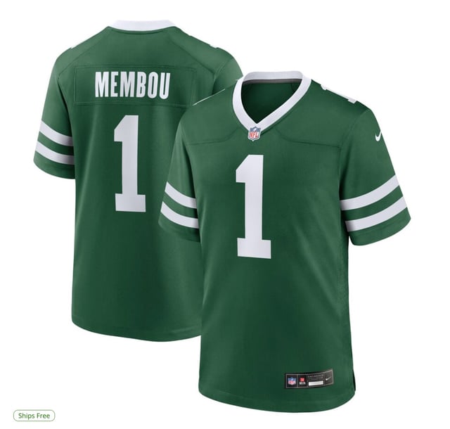 Armand Membou New York Jets Nike 2025 NFL Draft First Round Pick Game Jersey