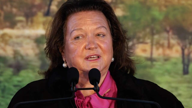 Gina Rinehart’s defence spending call goes well beyond what either major party has pledged.