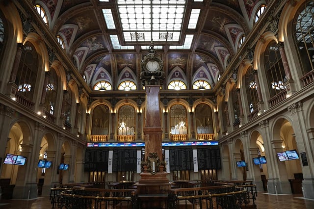 Interior del Palacio de la Bolsa, en Madrid.