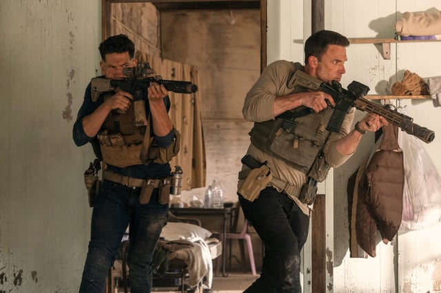 Braxton (Jon Bernthal) and Christian Wolff (Ben Affleck) join forces for "The Accountant 2."