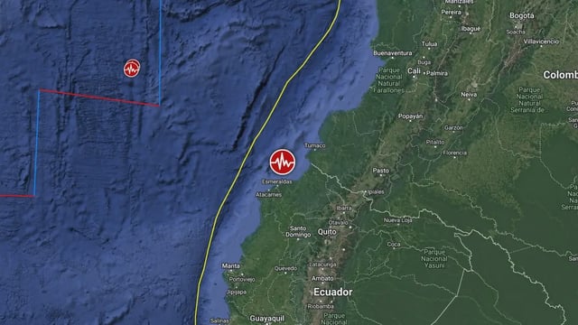 esmeraldas ecuador m6.3 earthquake april 25 2025 location map