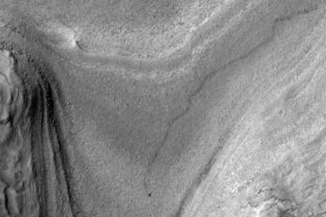 Curiosity&#39;s path across the surface of Mars.