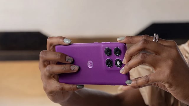 Motorola Edge 60 Pro in Pantone Sparkling Grape.