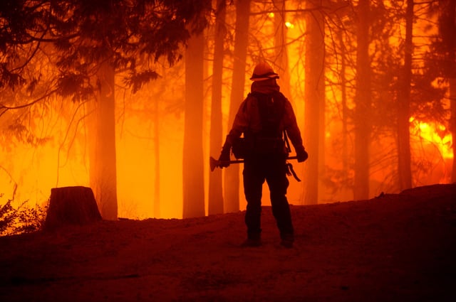 Creek Fire in California&#39;s Fresno County. The fire was sparked by a gender reveal party (Neal Waters/Anadolu Agency via Getty Images)