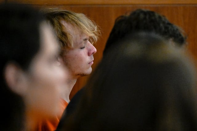 Defendant Joseph Koenig listens to Judge Christopher C. Zenisek during an arraignment in Jefferson County District Court in Golden on Wednesday, May 3, 2023. Koening, Zachary Kwak and Nicholas &#34;Mitch&#34; Karol-Chik are accused of throwing landscaping rocks at cars, resulting in the death of 20-year-old Alexa Bartell. (Photo by AAron Ontiveroz/The Denver Post)