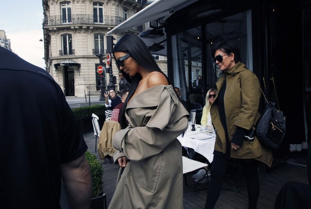 Kim Kardashian with her mother Kris Jenner on the day she was robbed in Paris on Oct. 2, 2016.