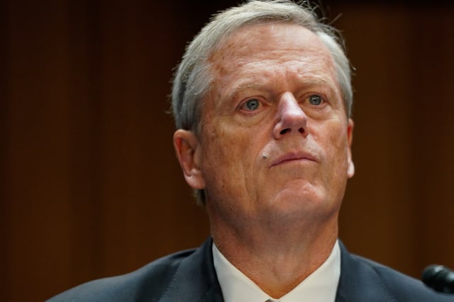 NCAA President Charlie Baker attends a Senate Judiciary hearing entitled "Name, Image, and Likeness, and the Future of College Sports" on Capitol Hill in Washington, U.S., October 17, 2023. REUTERS/Elizabeth Frantz/File Photo