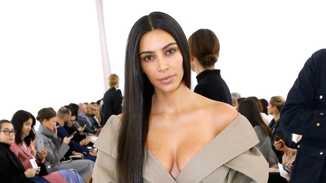Kim Kardashian at the 2016 Balenciaga show in Paris before the attack