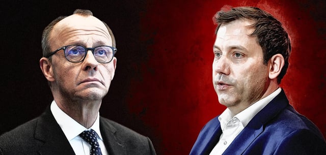 Unions-Kanzlerkandidat Friedrich Merz (CDU, l.), SPD-Chef Lars Klingbeil