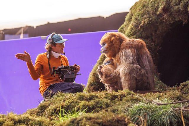 Director Isaiah Saxon is seen on set during the making of “The Legend of Ochi.”