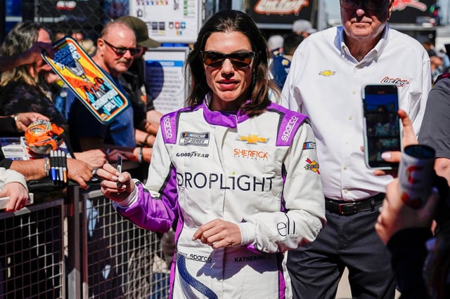 Katherine Legge signs autographs on March 9.
