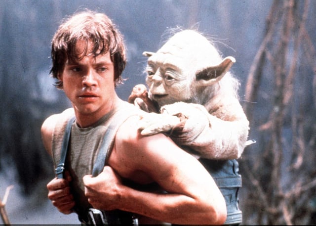 Luke Skywalker (Mark Hamill) with his Jedi Master Yoda in “Star Wars: Episode V — The Empire Strikes Back.” At a 45th anniversary screening of “The Empire Strikes Back” that opened this year’s TCM Classic Film Festival, “Star Wars” creator George Lucas finally addressed one of the franchise’s most enduring mysteries: Why does Yoda talk the way he does?