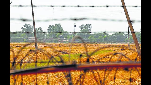 A view of the farm fields near the Attari-Wagah border crossing in Amritsar on Saturday. (REUTERS)