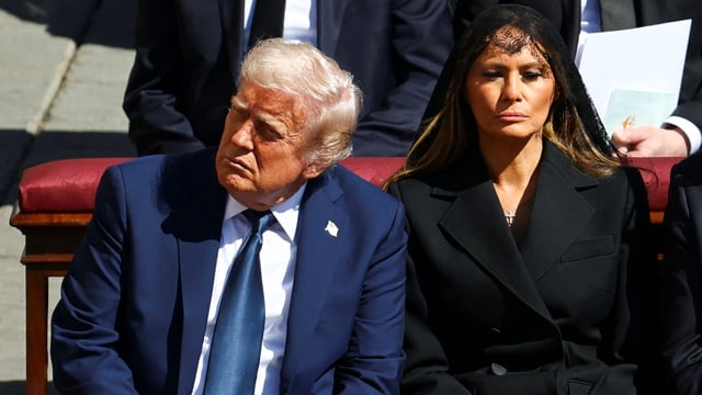 Donald Trump allegedly slept during Pope Francis' funeral, sparking online criticism.