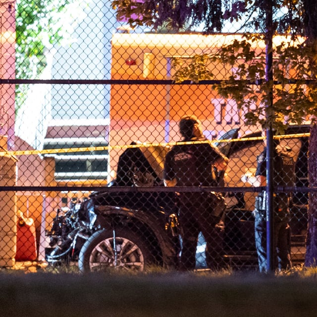 Vancouver Police attend to a damaged car believed to be involved in an incident where a vehicle drove into a crowd at the Lapu Lapu Festival in Vancouver on April 26, 2025, leaving multiple people dead.