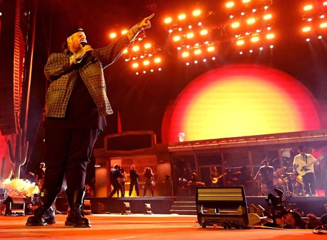 Jelly Roll performs on the Mane Stage as he headlines the second night of the Stagecoach Country Music Festival at the Empire Polo Club in Indio on Saturday, April 26, 2025. (Photo by Will Lester, Inland Valley Daily Bulletin/SCNG)